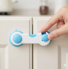 Child safety lock adhesive strip