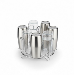 Detailed view of SS Round Glass Stand