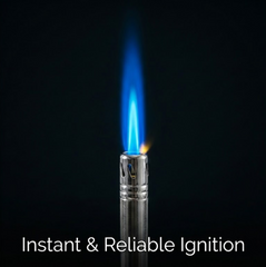 ChefArmor stainless steel gas lighter front view.