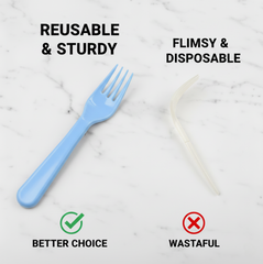 Unlabeled image of plastic forks product.