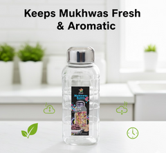 Plastic mukhwas bottle filled with mouth freshener