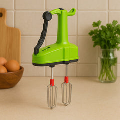 Power-Free jumbo hand blender and beater with stainless steel blade