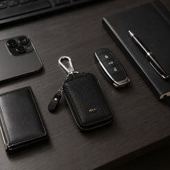 Leather car key case holder pouch