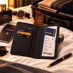 Travel passport cover document case in mix design