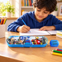 Blue Pencil Case with Sharpener