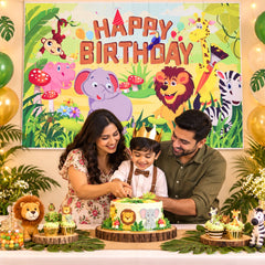 Kids party jungle theme banner