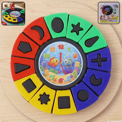 Shape and color matching puzzle toy with clock for toddlers
