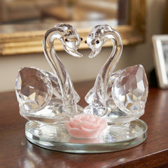Crystal swan pair showpiece decor