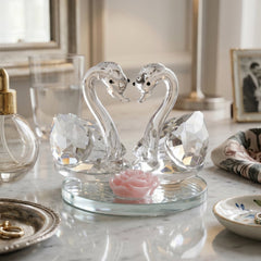 Crystal swan pair detail