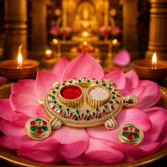 Tortoise shaped kankavati kumkum holder