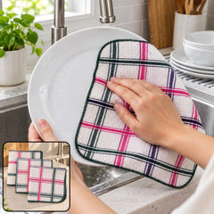 Kitchen Dish Wiping Cloth Set, Waffle Weave Absorbent Utensil Cloths (3 Pc Set)