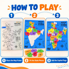 Educational geography puzzle kids learning