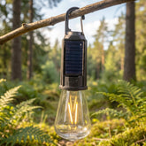 Solar & Type-C rechargeable camping lamp with LED bulb