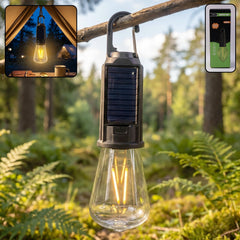 Vintage warm LED filament bulb of camping lamp