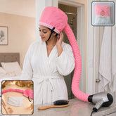 Soft bonnet hair dryer attachment for even warm air circulation