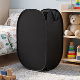 Premium Foldable Laundry Basket Solid Fabric Clothes Hamper (1 Pc, 37x37x60cm)
