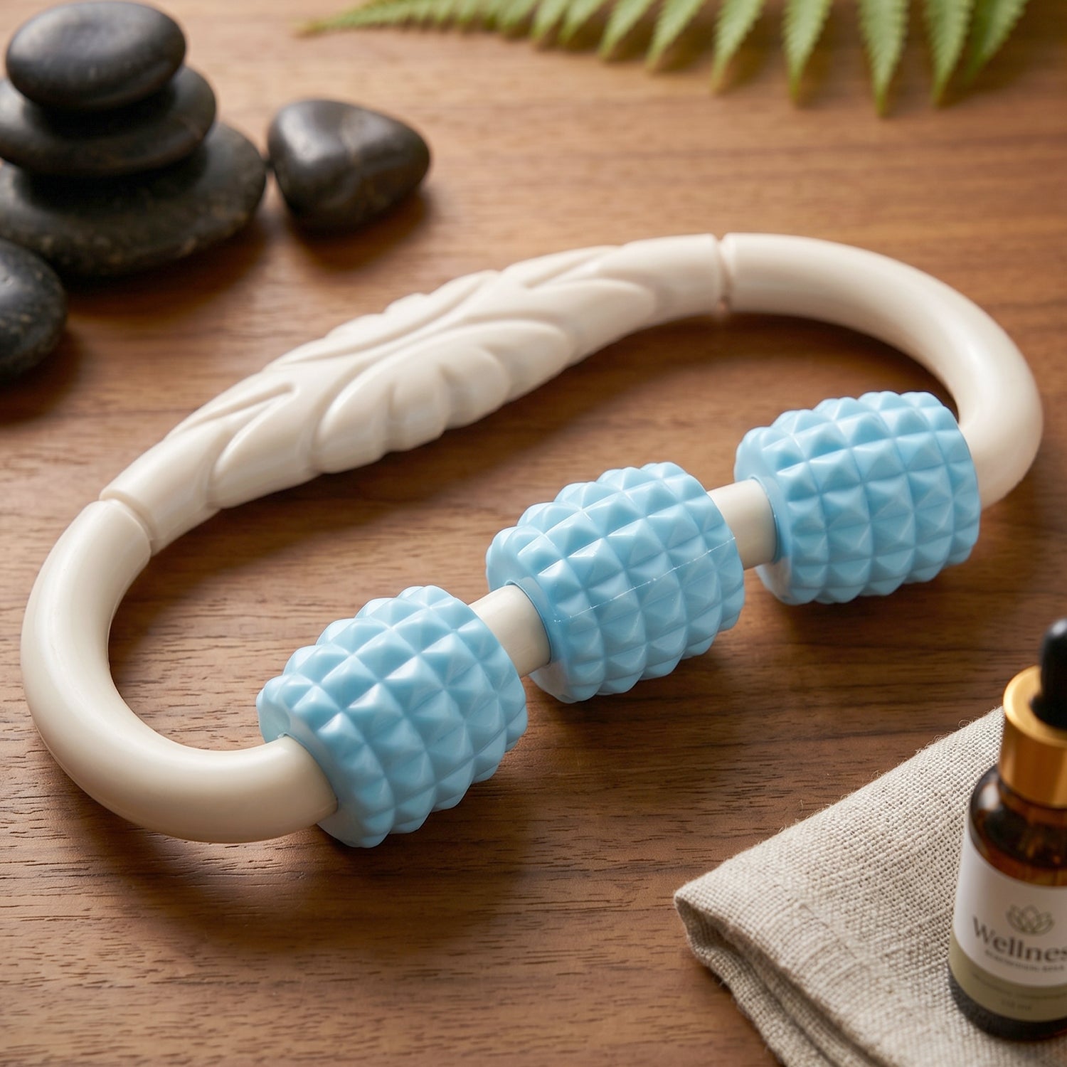 Handheld 3 ball roller body massager