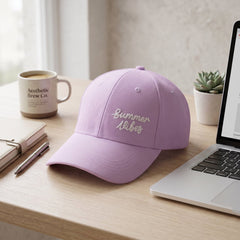 Embroidered cap white bg