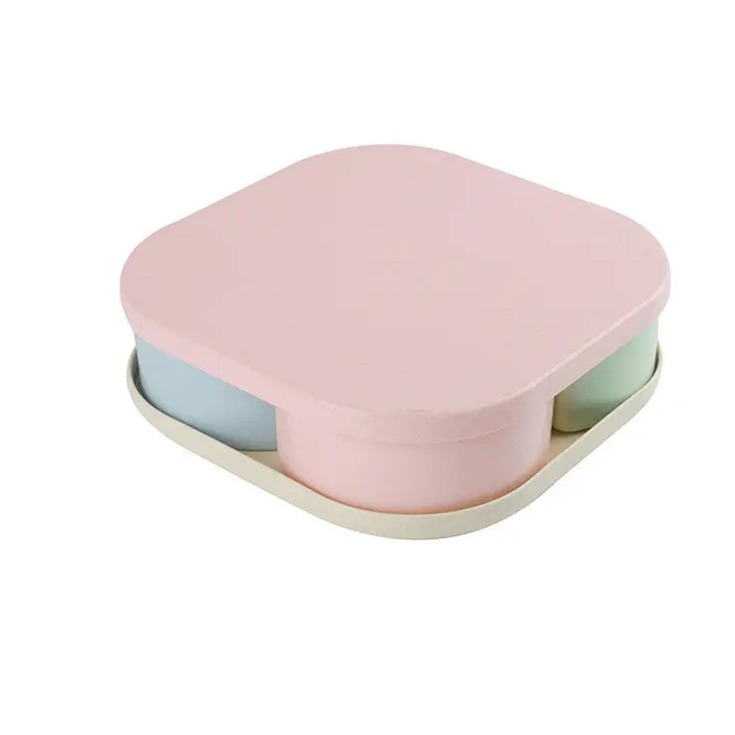 Large compartment box with creative divided food and fruit sections