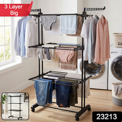 3 layer cloth drying stand wheels