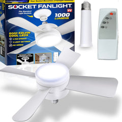 Original Cool LED Socket Fan Light on white background