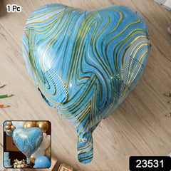 Heart balloon blue marble party