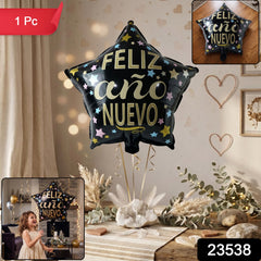 Black star new year foil balloon