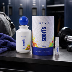 Sports perfume spray in use