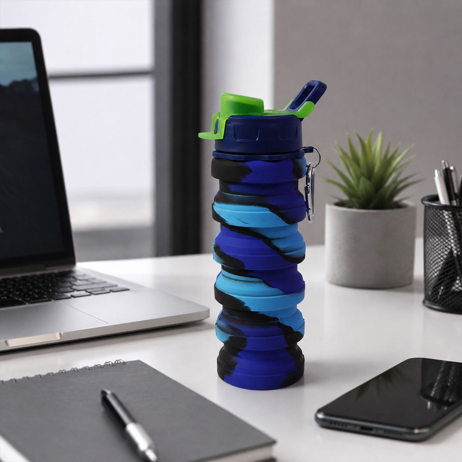 Foldable silicone water bottle 500ml