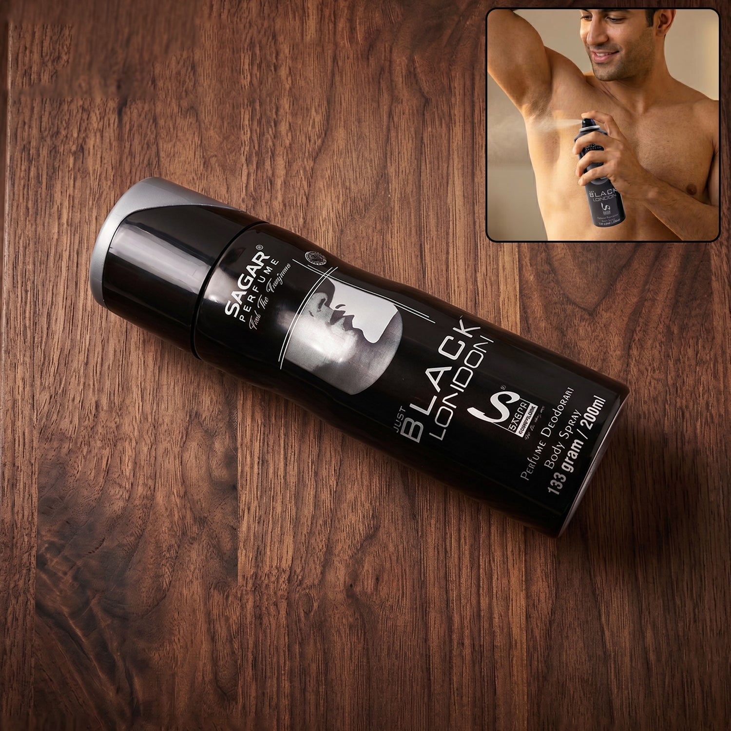 Just Black London body spray men