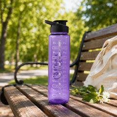 Water bottle time marker flip lid