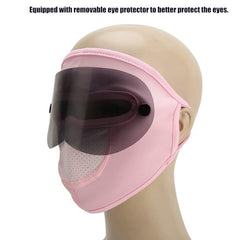 Close up of the removable transparent eye shield