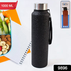 Black stainless steel bottle highlighting hot or cold temperature retention