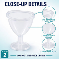 Reusable eye wash cup close-up details