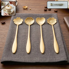 Golden mini serving spoon set 4pc