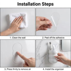 Self-adhesive caterpillar storage holder installation steps