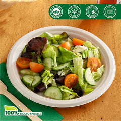 Vegnar 240ml compostable bowl with fresh salad