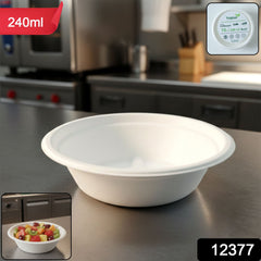 Vegnar Disposable round food serving bowl 240 ml capacity – 10 Pc