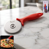 Stainless steel pizza cutter with plastic handle