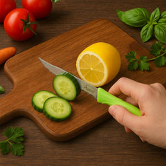 Sharp serrated stainless steel kitchen knife
