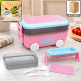 Car shape kids lunch box wheels