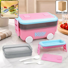 Car shape kids lunch box wheels