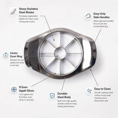 Apple cutter showing ergonomic design