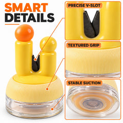 Suction cup manual knife sharpener - grip and suction details