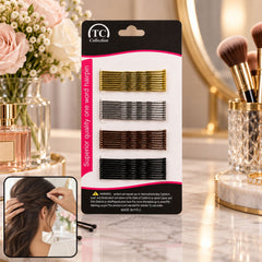 Wavy bobby pins hair styling