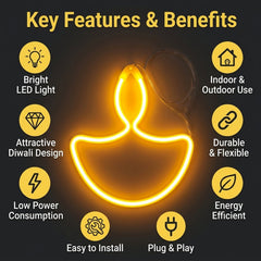 Decorative Diya Outline Light