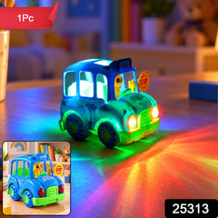 Musical School Bus Toy for Kids with Lights, Bump and Go Play Vehicle (1 Pc)