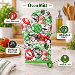 Green Trim Baking Mitt