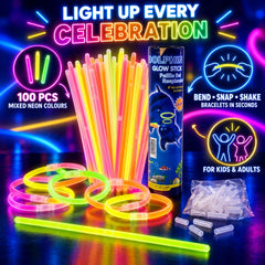 Multicolour party glow stick bracelets - party light overview