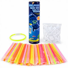 Multicolour party glow stick bracelets - white background set